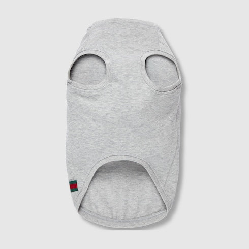 Printed cotton pet T-shirt - light grey