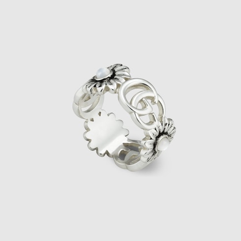 GG Marmont mother of pearl ring - 925 sterling silver