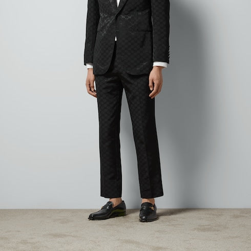GG cotton viscose formal pant - black