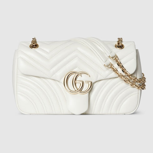 GG Marmont medium shoulder bag - white leather
