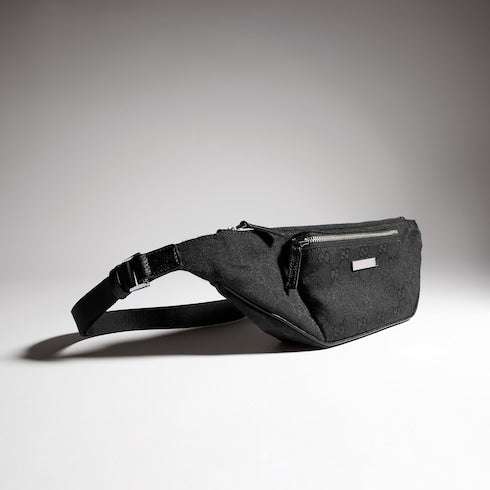 Flatpack small belt bag - black GG canvas