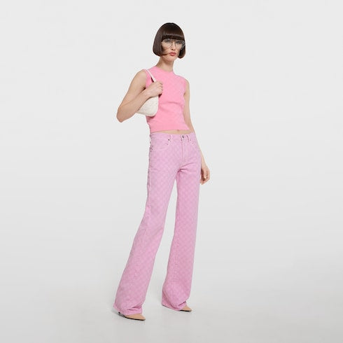 GG fine fabric jacquard vest - light pink