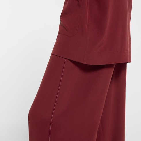 Silk crêpe de chine pants - bordeaux