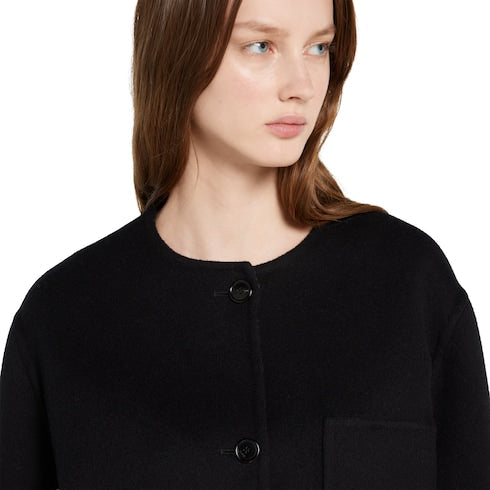 Reversible wool silk jacket - black and grey