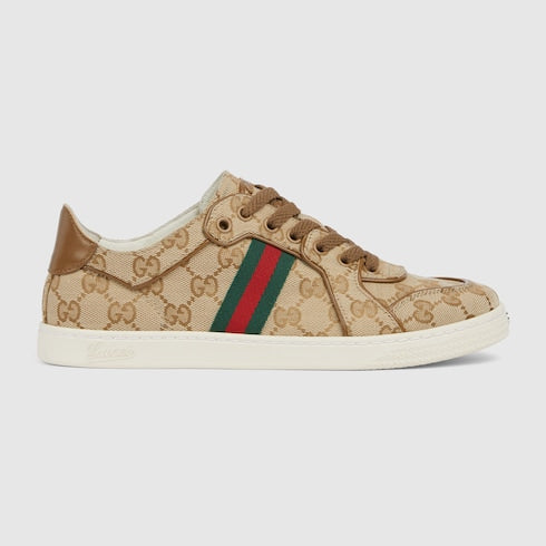 Women's Stretch low-top sneaker - sand and brown GG canvas