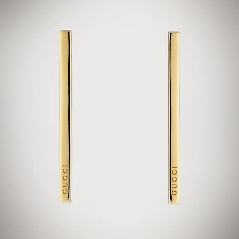 Long bar earrings - gold-toned brass