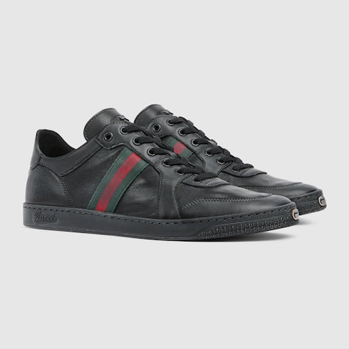Men's Stretch low-top sneaker - black leather