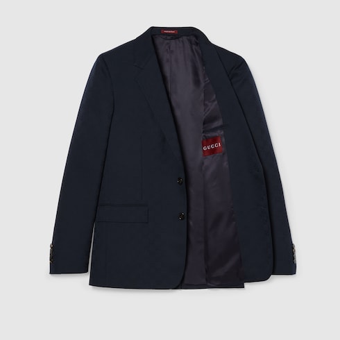 GG wool jacquard suit - dark blue