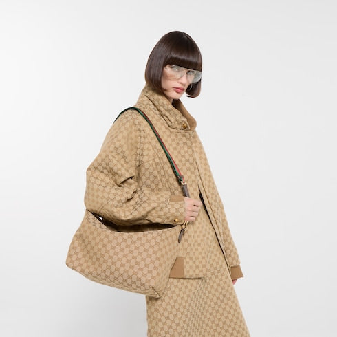 Brera medium crossbody bag - sand and brown GG canvas