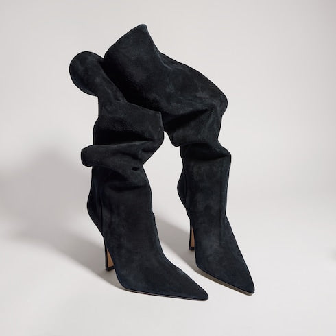 Women's stiletto boot - black suede