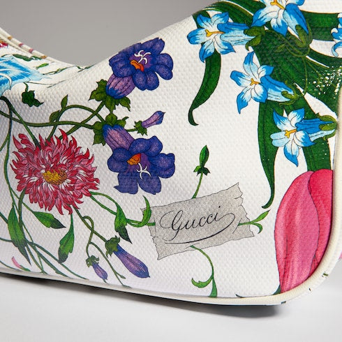 Lady Lunetta small shoulder bag - white and multicolor canvas