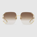 Square metal sunglasses - brown shaded lens