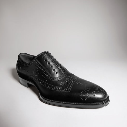 Men's lace-up shoe - black leather