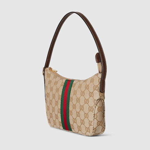 Lunetta small crossbody bag - sand and brown GG canvas
