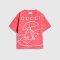 Children's cotton T-shirt with print - pink