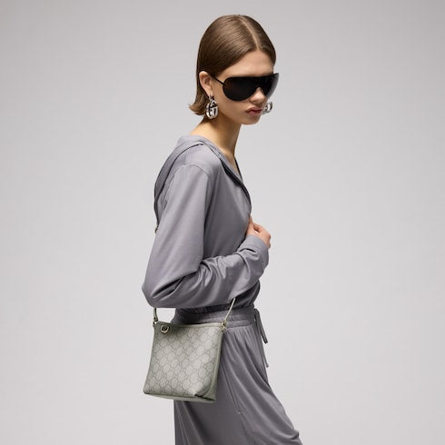 GG Emblem nano bucket bag - grey GG fabric