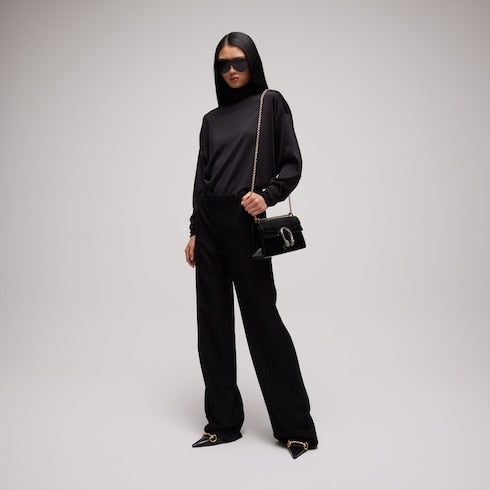 Linen blend pants - black