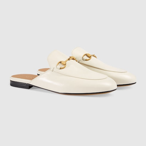 White Leather Princetown Slipper