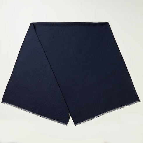 GG wool silk jacquard stole - blue