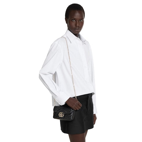 GG Marmont mini shoulder bag - black leather