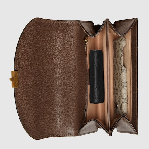 Ophidia medium top handle bag - beige and ebony GG Supreme
