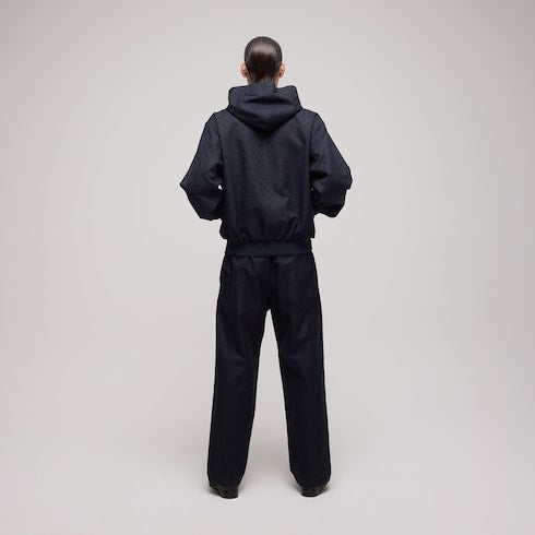 GG cotton canvas zip jacket - dark blue