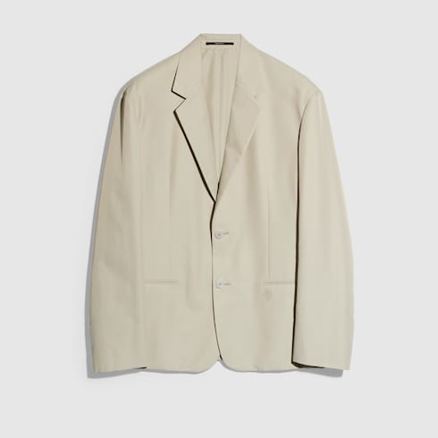 Lightweight cotton nylon twill jacket - beige