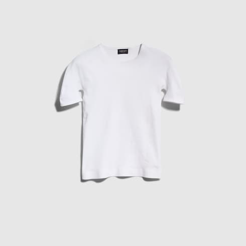 Seamless stretch nylon jersey T-shirt - white