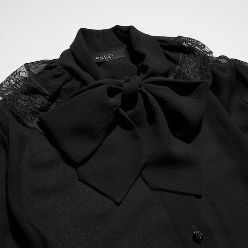 Light silk georgette shirt - black