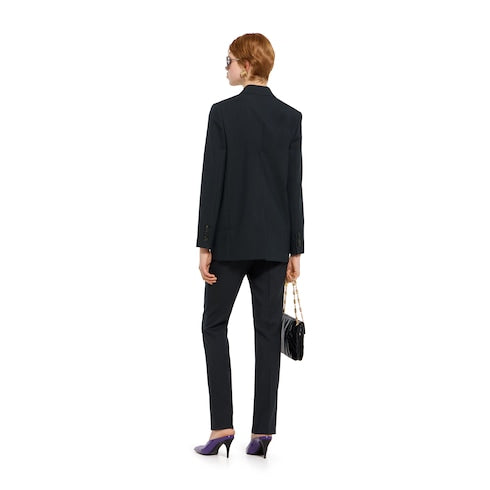 Double-breasted wool jacket - dark blue