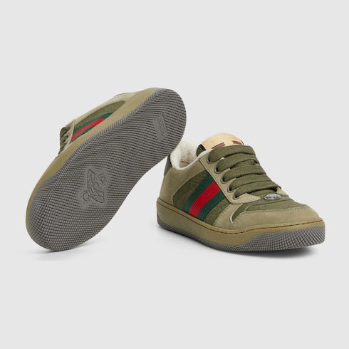 Children's Screener sneaker - green suede
