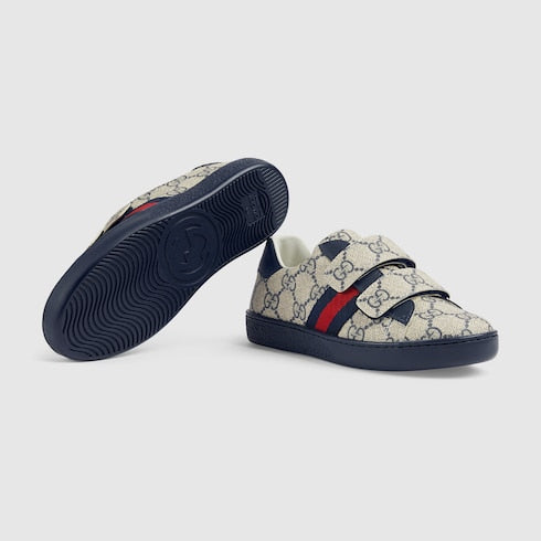 Children's Ace sneaker - blue and grey GG Supreme