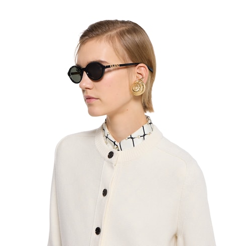 Round frame sunglasses - black