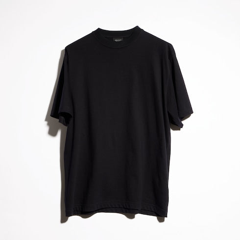 Cotton jersey T-shirt with print - black