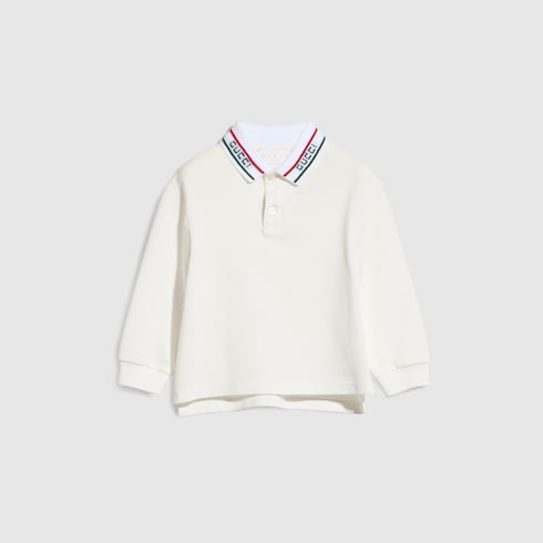 Baby cotton polo shirt - white