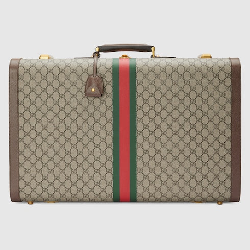 Gucci Savoy large suitcase - beige and ebony Supreme
