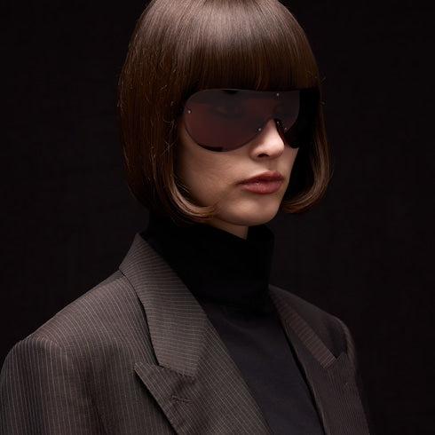 Mask frame sunglasses - brown