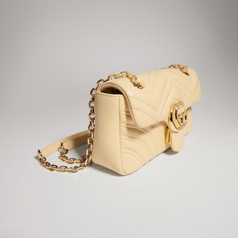 GG Marmont small shoulder bag - light yellow leather
