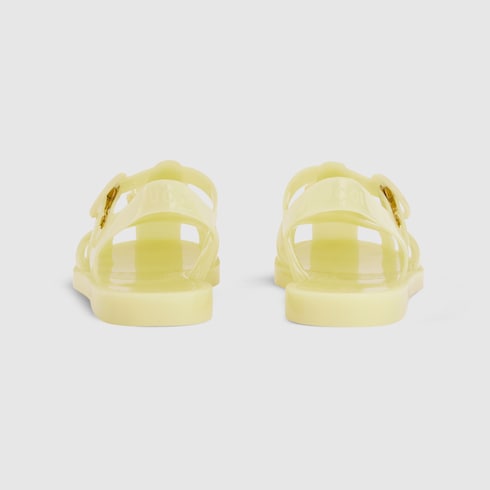Women's sandal with Double G - yellow rubber