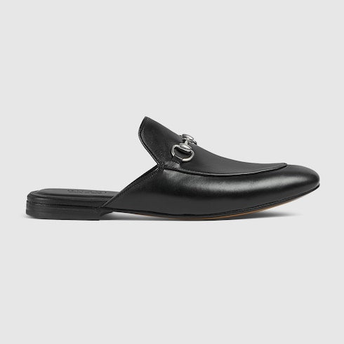 Men's mule with Horsebit - black leather