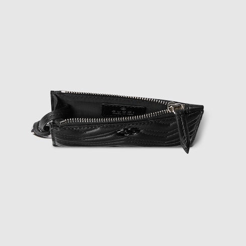 GG Marmont zip key pouch - black leather