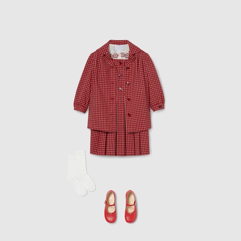 Children's GG cotton jacquard shirt - white