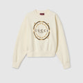Cotton jersey sweatshirt with print - ivory