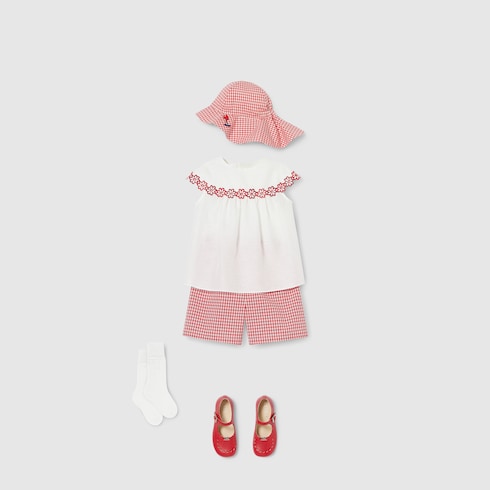 Baby GG cotton jacquard dress - white