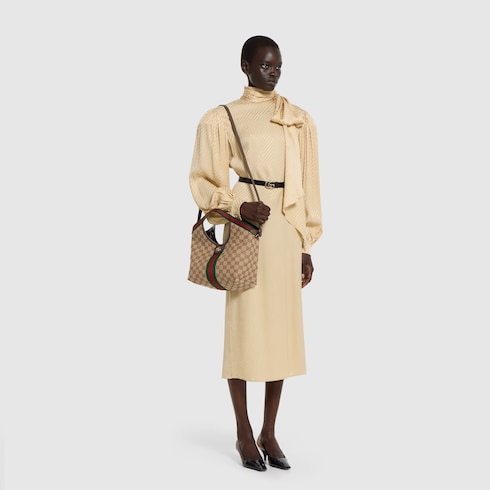 Gucci Giglio small tote bag - beige and brown GG canvas