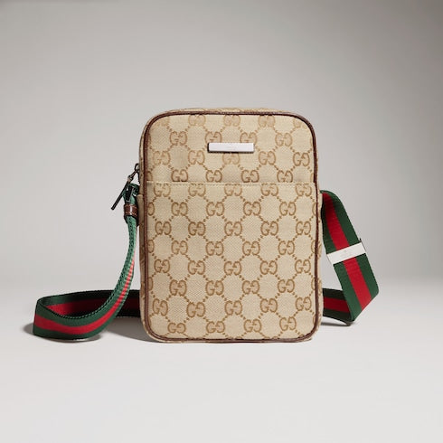 Gucci Tag small crossbody bag - sand and brown GG canvas