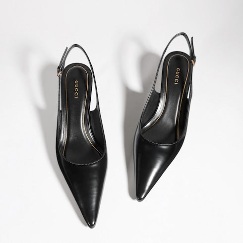 Women's Castello slingback - black leather