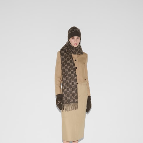 GG cashmere scarf - beige