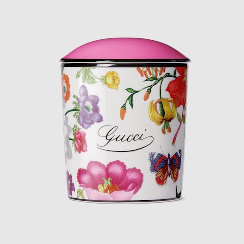 Gucci Flora print candle, Fresia scent - white and multicolor