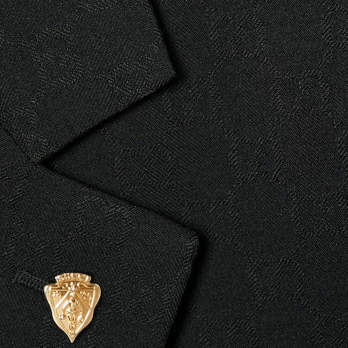 Single-breasted GG wool jacket - black